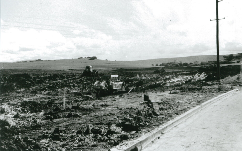 Forming roads and retention pond at Flinders
