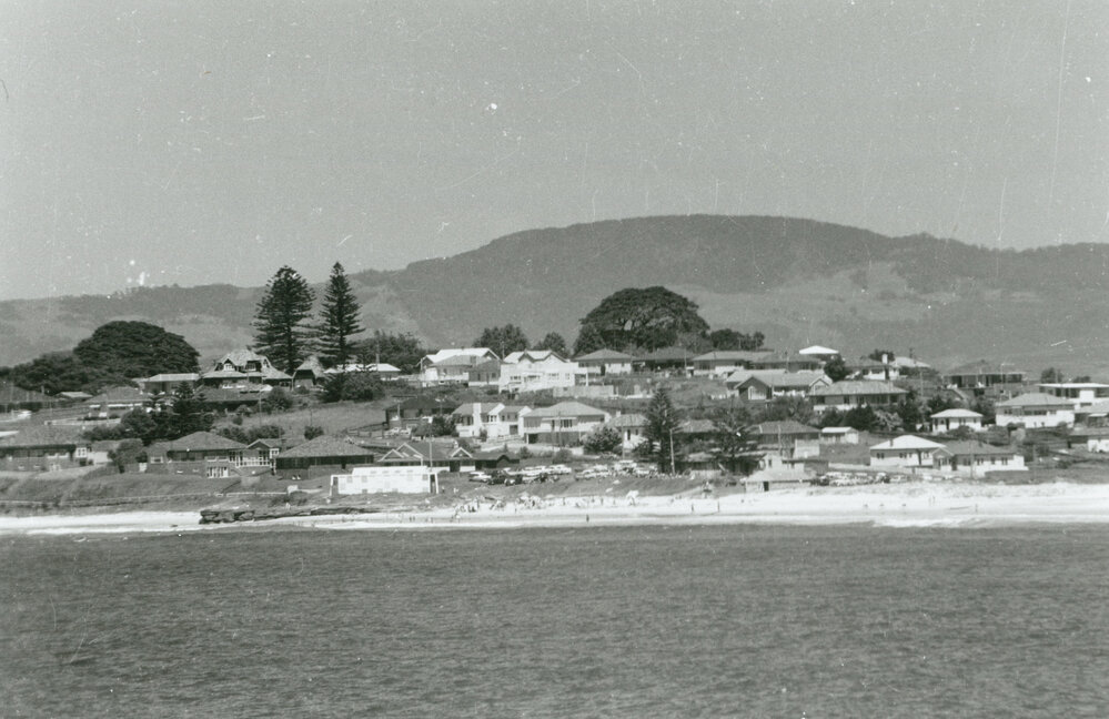 Shellharbour North Beach and township from the ocean in the 1950s