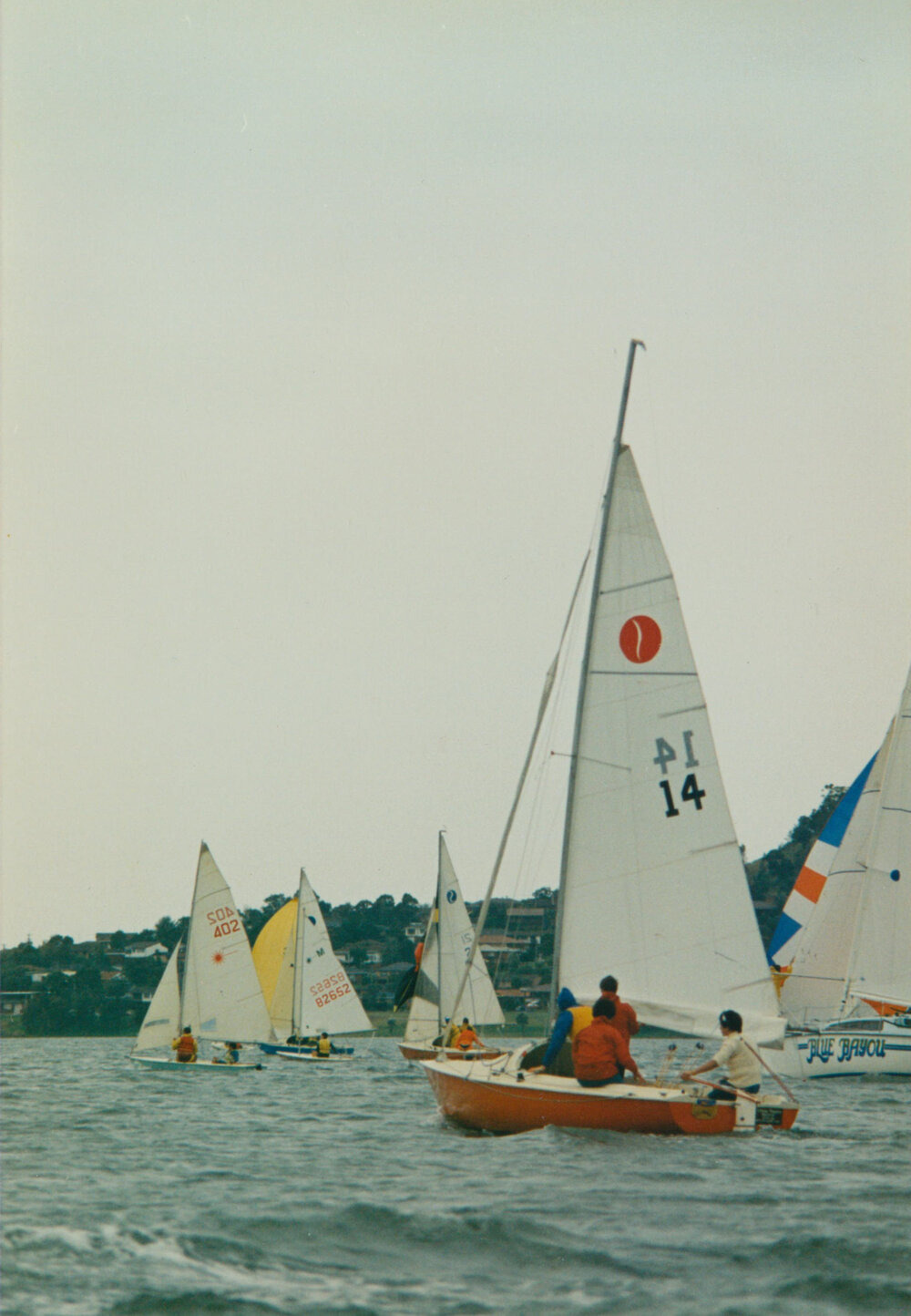 Sailing off Oak Flats Sailing Club 1988