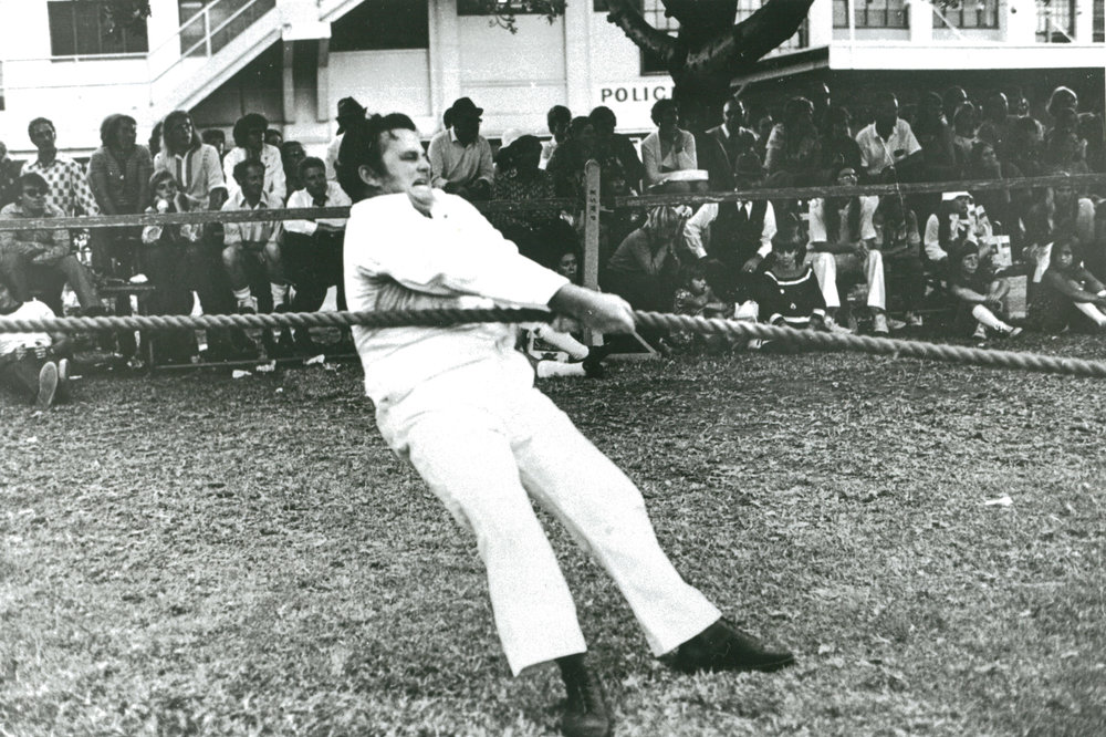 Brian Downes, member of Albion Park Bushfire Brigade Tug-of-war team
