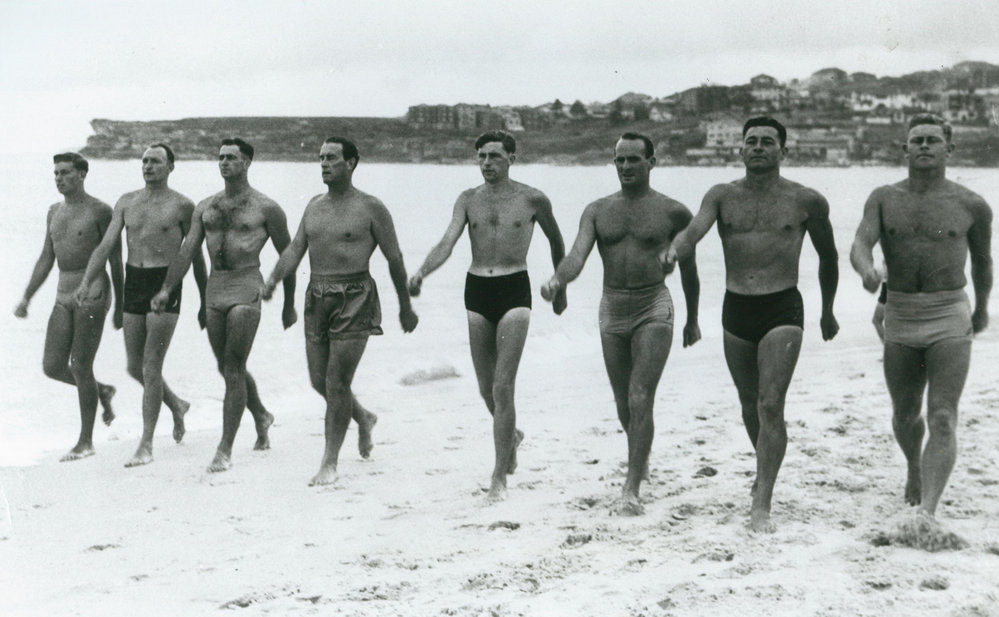 Australian Surf Life Saving team training in the 1950s