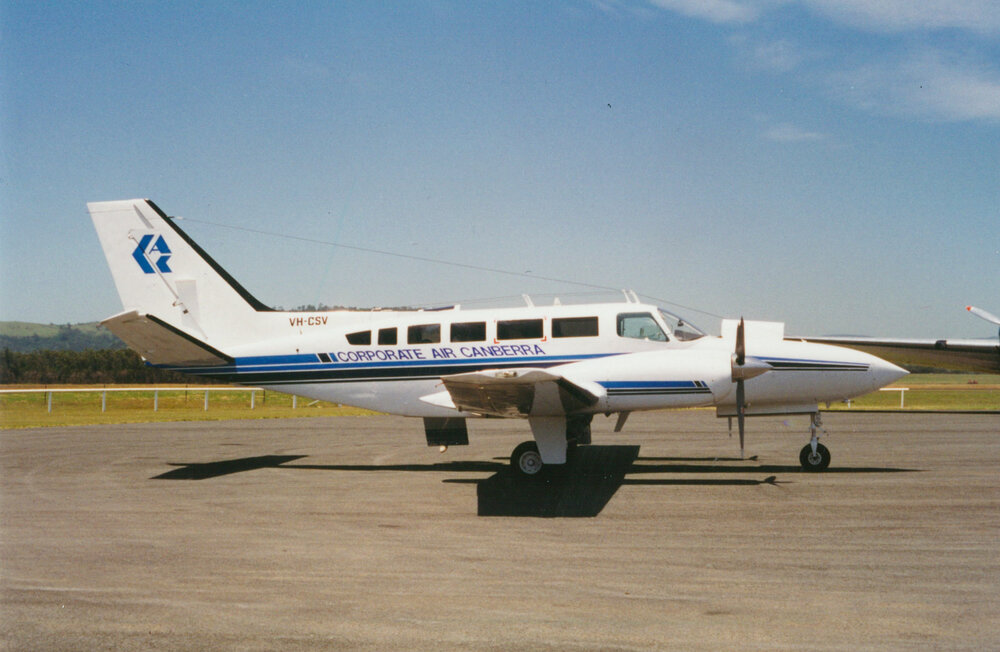 Corporate Air Canberra plane at Albion Park Aerodrome