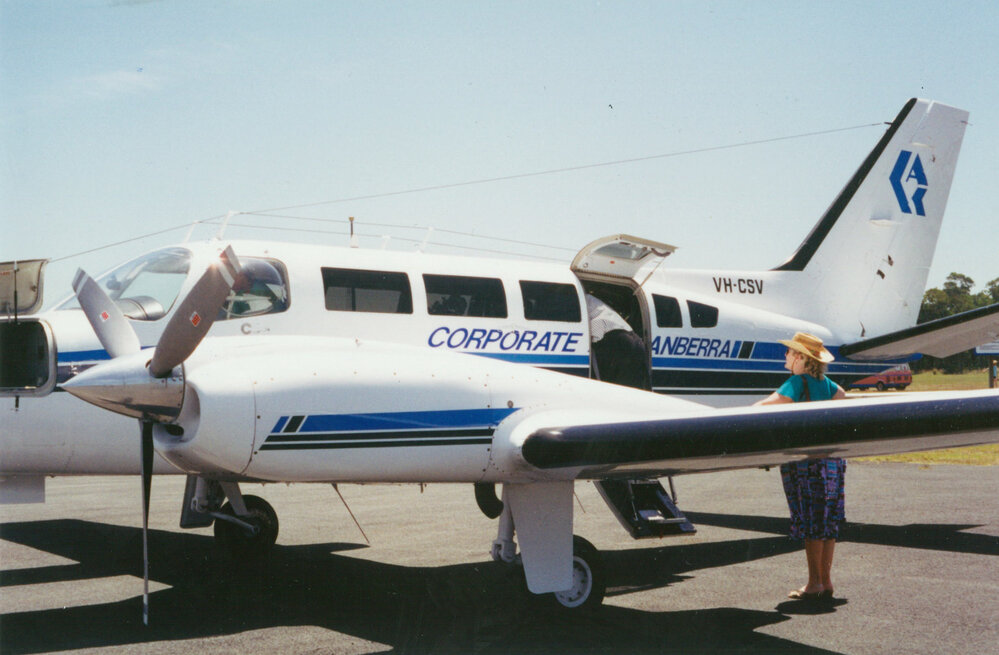 Corporate Air Canberra plane at Albion Park Aerodrome