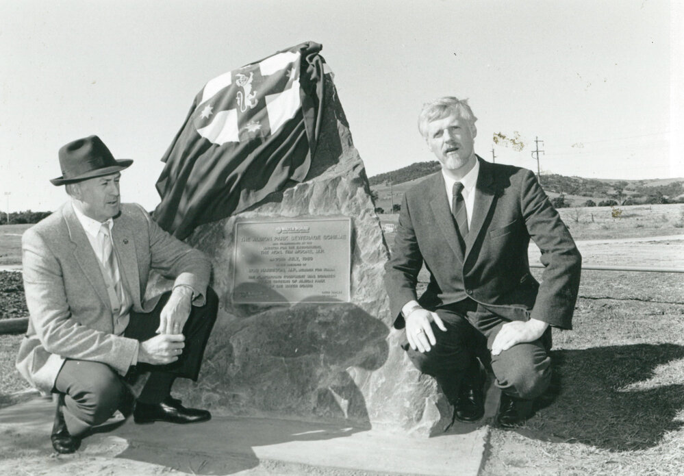 MP Bob Harrison &amp; the Hon Tim Moore opening the Albion Park Sewerage Scheme 1989