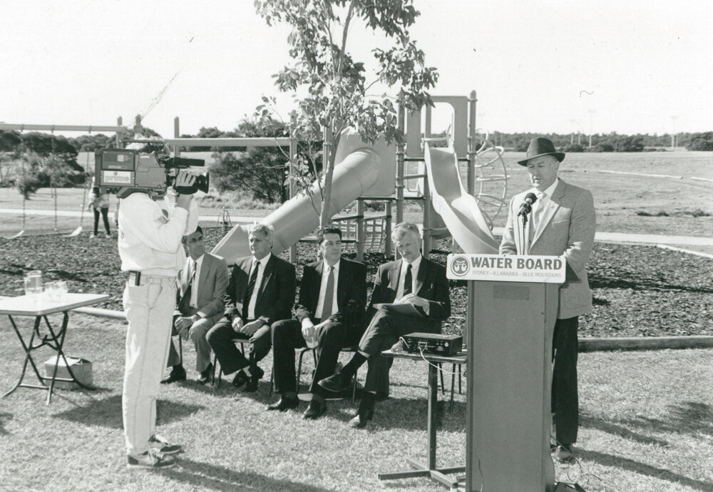 MP Bob Harrison at the opening of the Albion Park Sewerage Scheme