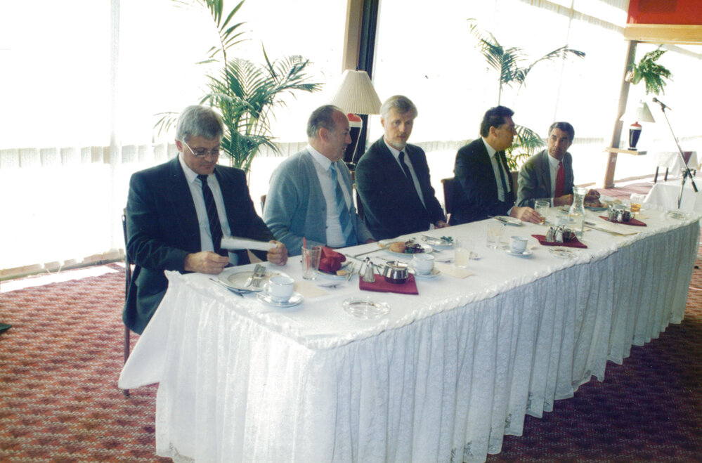 MP Bob Harrison and guests at a luncheon after the opening of the Albion Park Sewerage Scheme