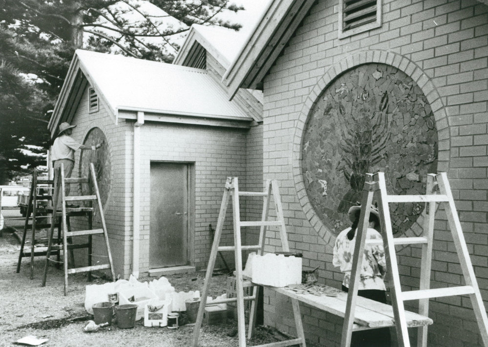 Mural art construction Shellharbour foreshore amenities