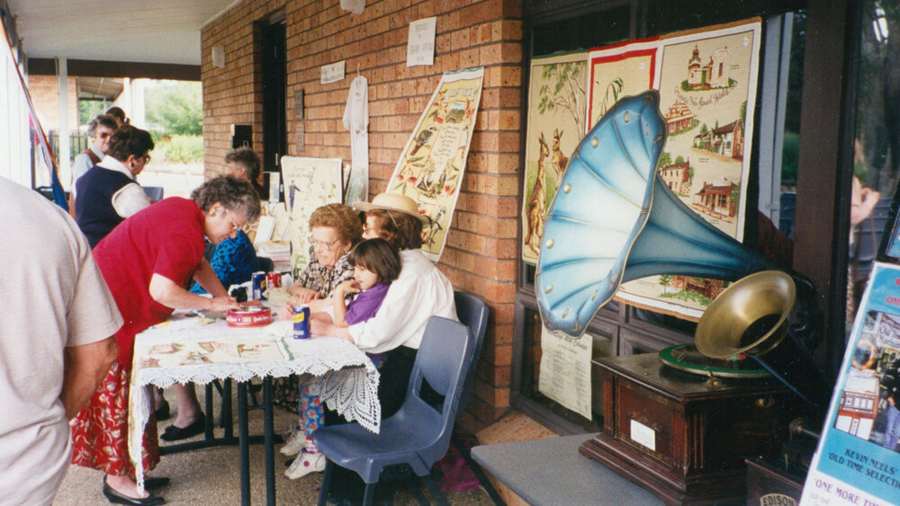 Raffle sellers at Tongarra Museum Heritage Week 1997