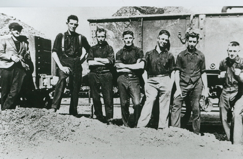 Workers at the Dunmore Quarry