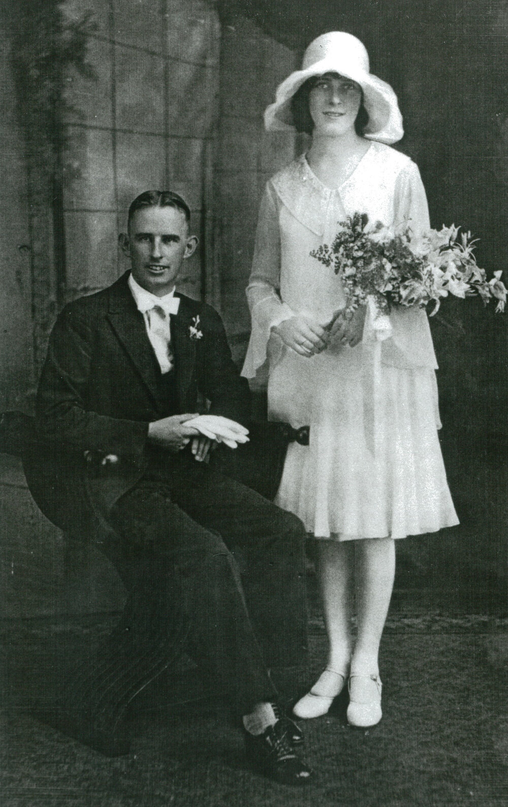 Wedding portrait of Charles Augustus Hazelton &amp; Ruby Paton