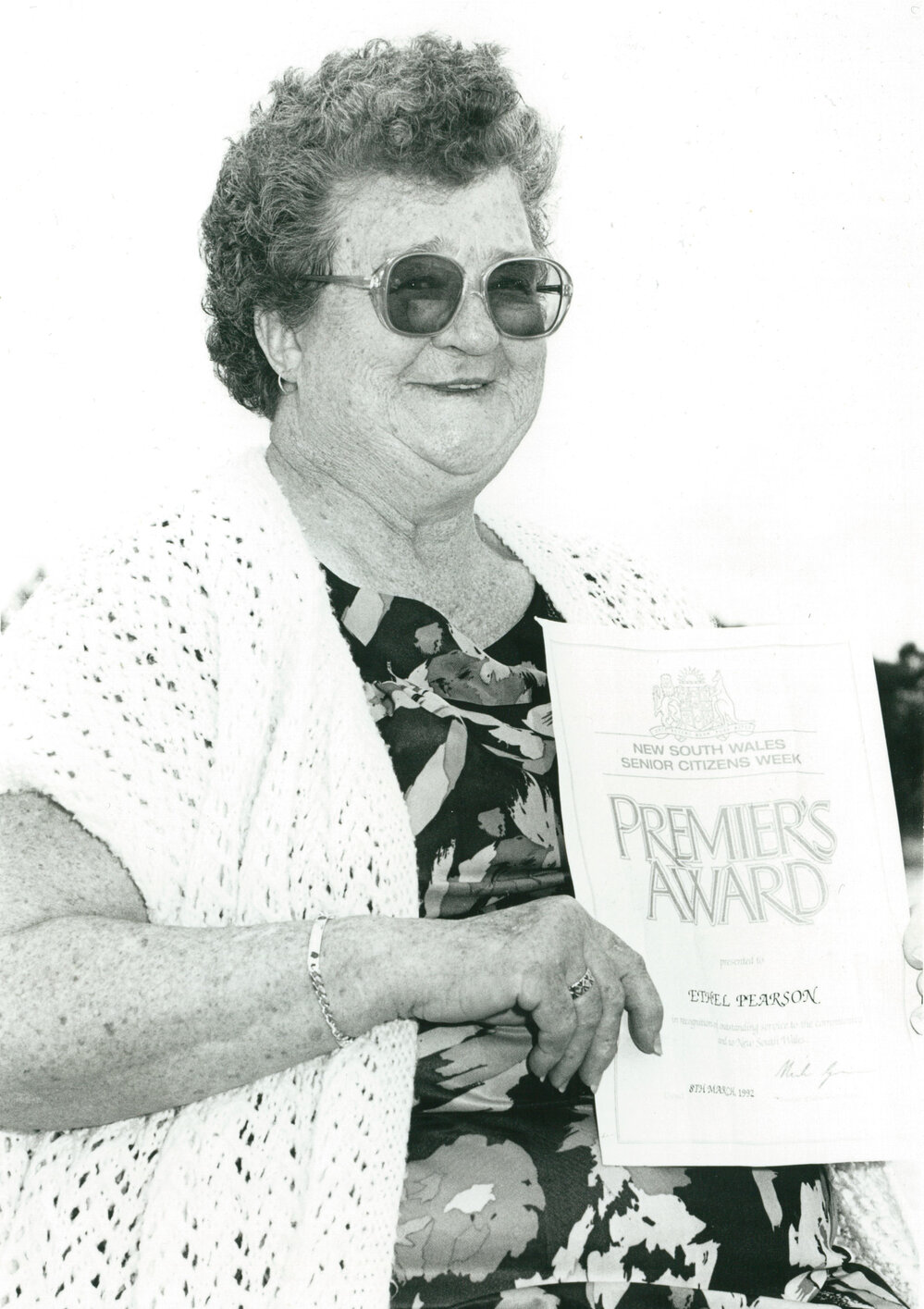 Ethel Pearson, Premier's Award 1992