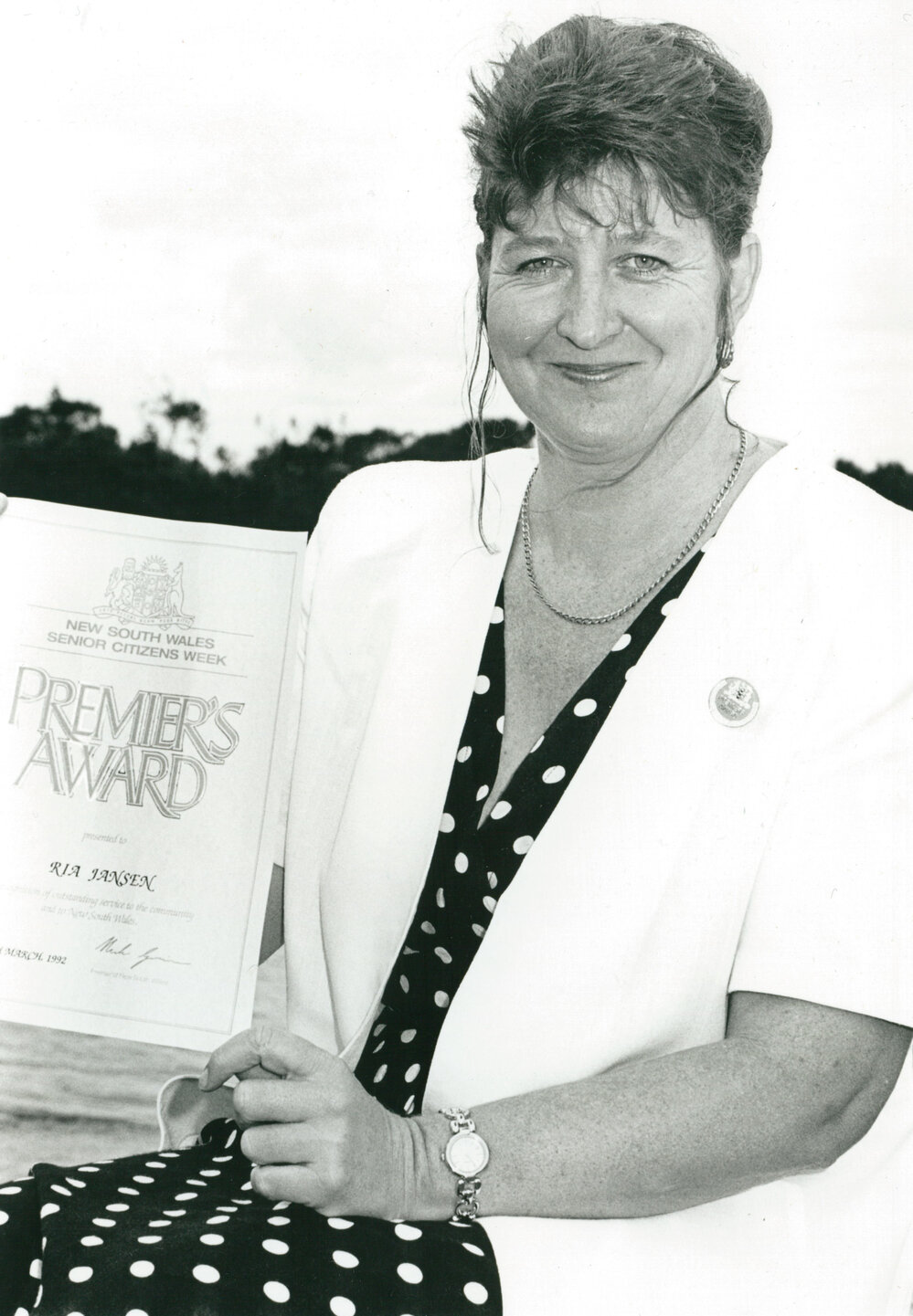 Ria Jansen, Premier's Award 1992