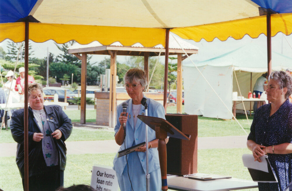 Sister Carmel accepting the Premier's Award 1993