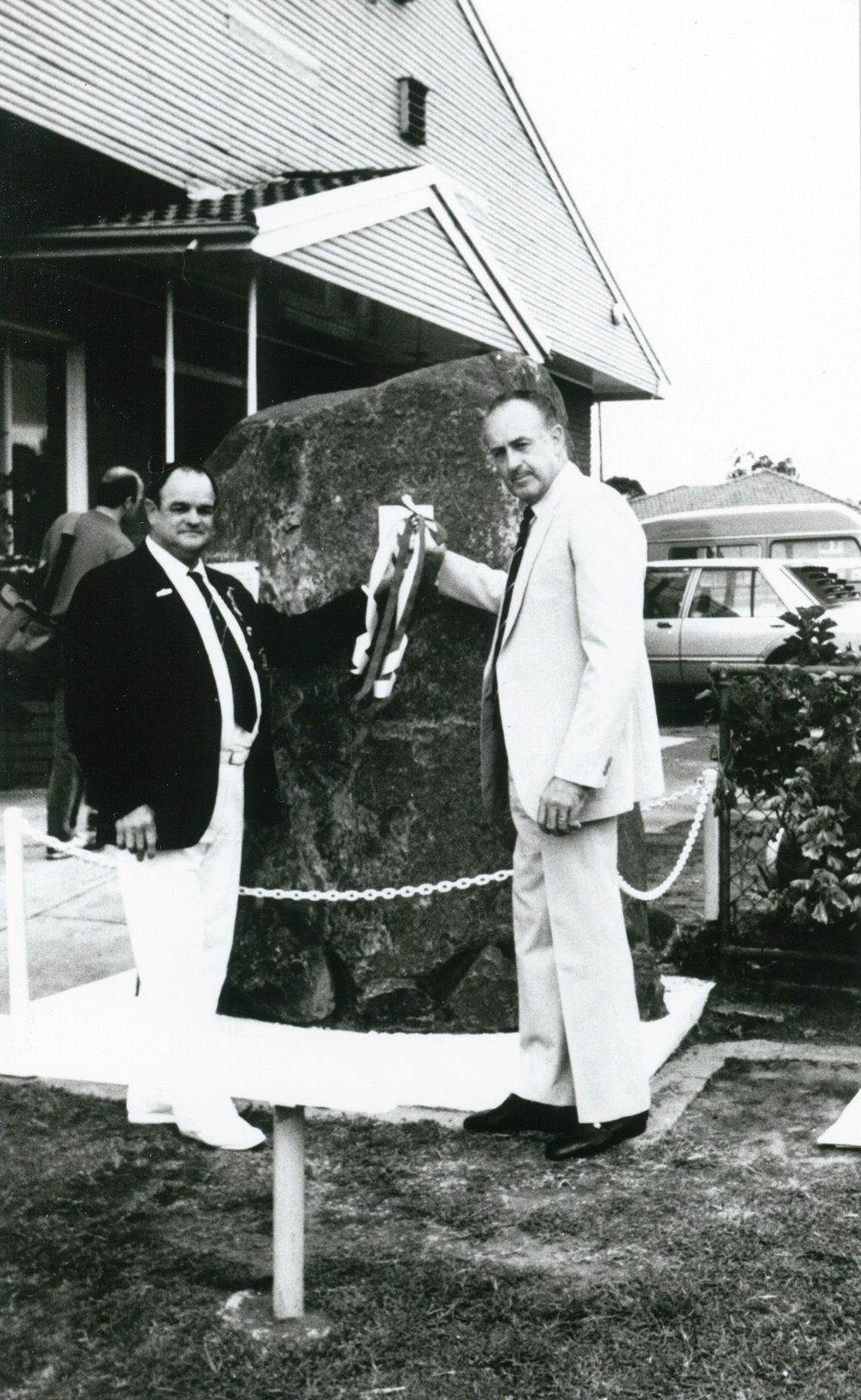 Bob Miller &amp; Bob Harrison opening the extensions to Albion Park Bowling Club