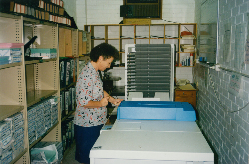 Kath Doyle at the photocopier at Shellharbour Council Chambers, Warilla