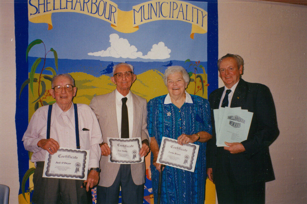 Jack O'Dwyer, Lou Stubbs, Lorna Brown and Mayor Cec Glenholmes