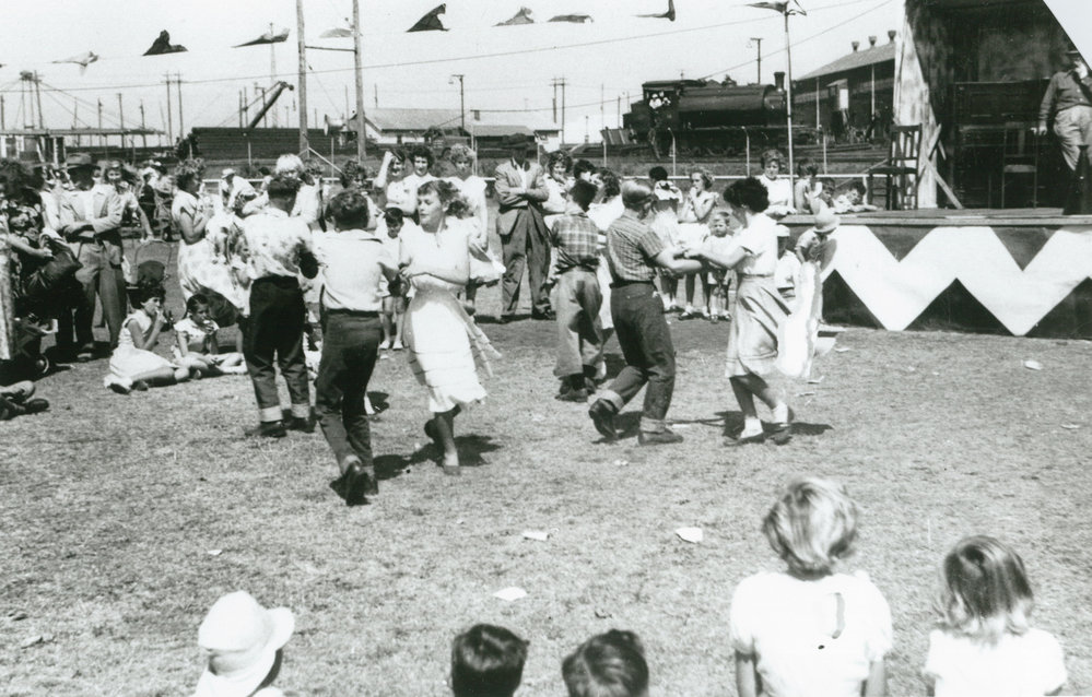 Square dancing in the 1950s at the CRM Oval, Port Kembla