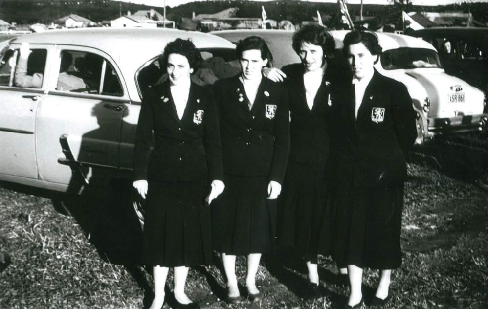 The women's hockey team from Holland at Albion Park Showground 1951