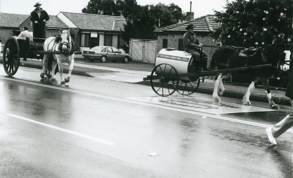 Horse carts in the Centenary of Macquarie Pass Parade, Albion Park