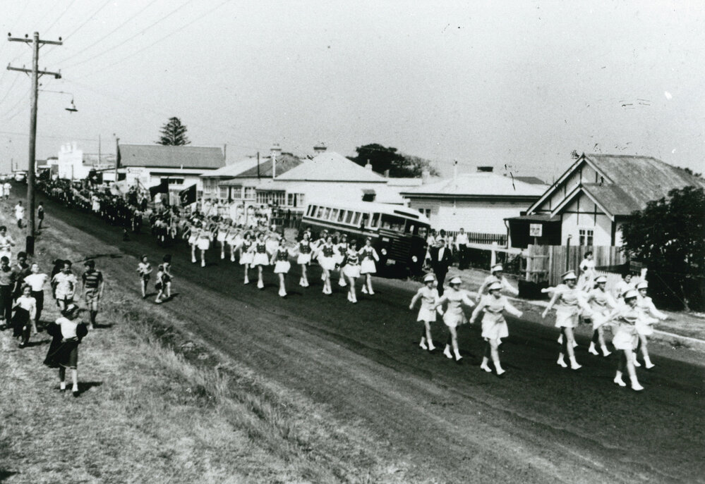 Parade at the opening of Shellharbour Scout Hall