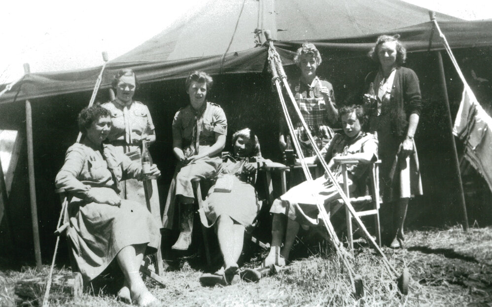 Recreation tent for the girls of X camp at a Jamboree