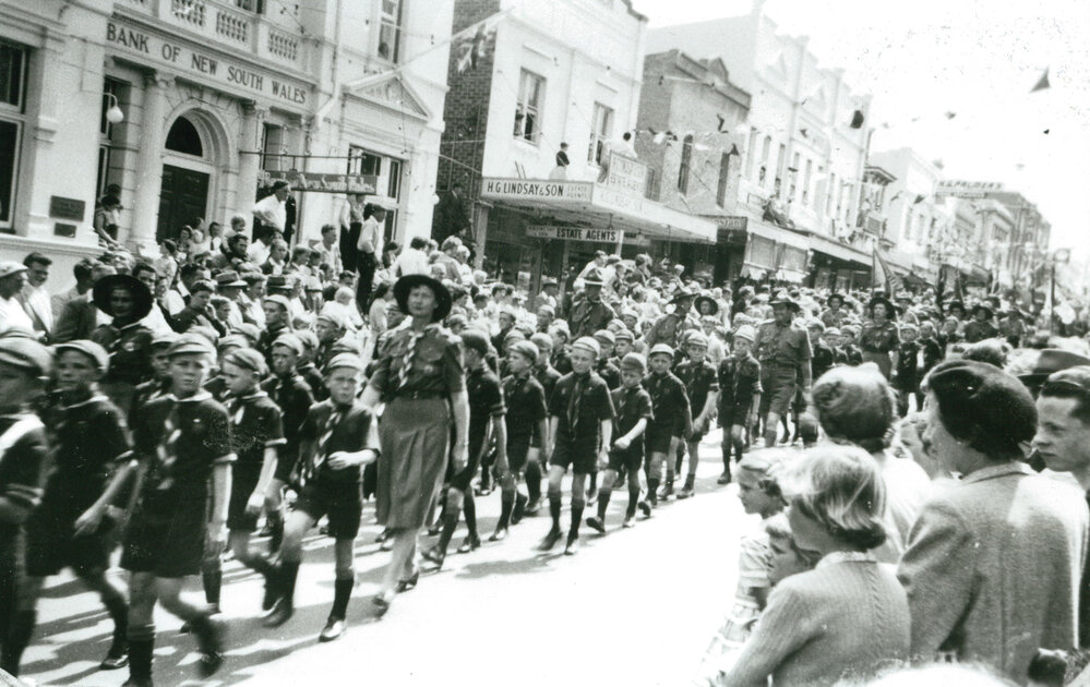 Windang Cub Pack marching in the Wollongong Illawarra Flame Festival Parade