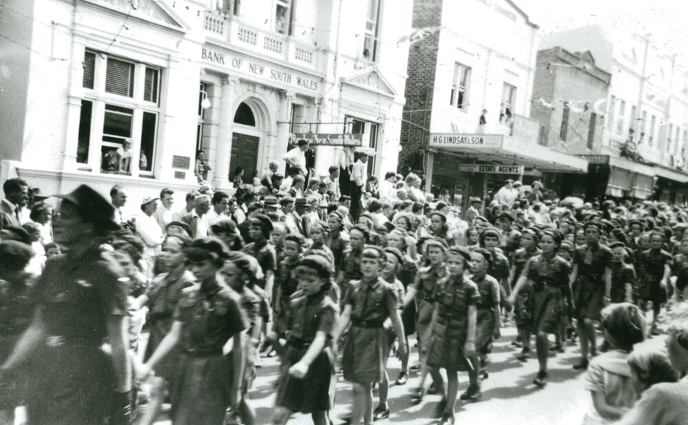 Brownies marching in the Wollongong Illawarra Flame Festival Parade