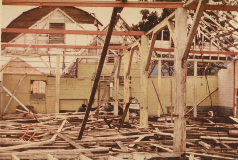 Albion Park Agricultural Hall during demolition