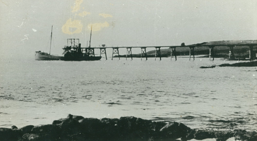 SS 'Dunmore' loading metal at Long Point, later known as Bass Point