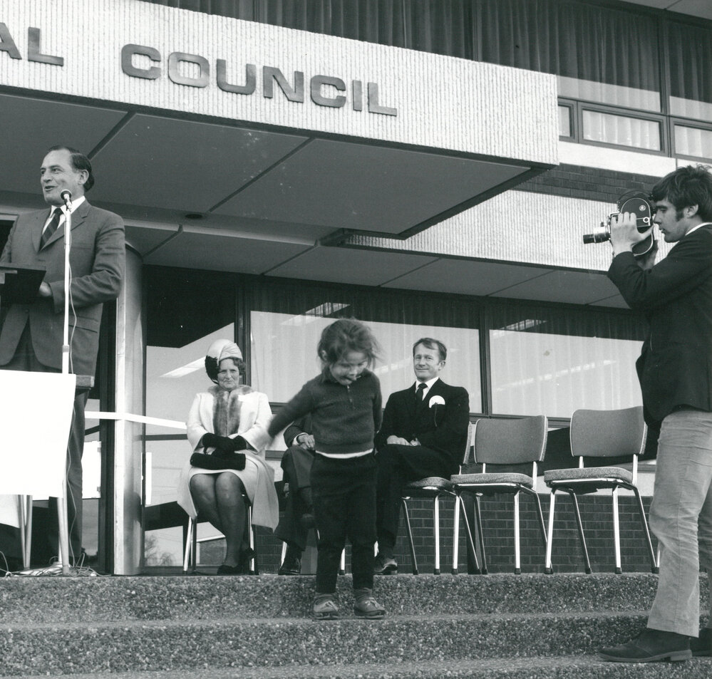 Hon T L Lewis at the opening of Shellharbour Council Chambers, Warilla 1969