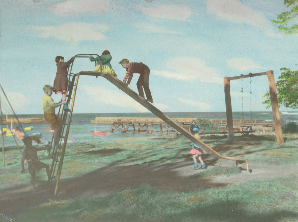 Children on the slippery dip at Shellharbour