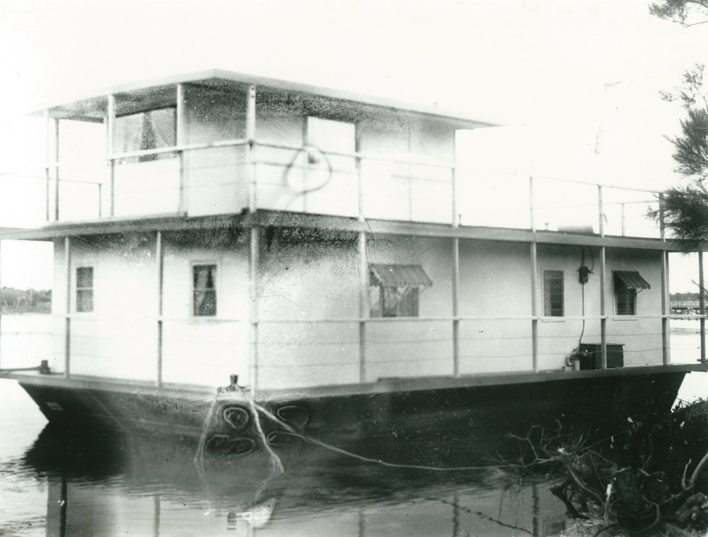 Bert Weston's houseboat on Lake Illawarra