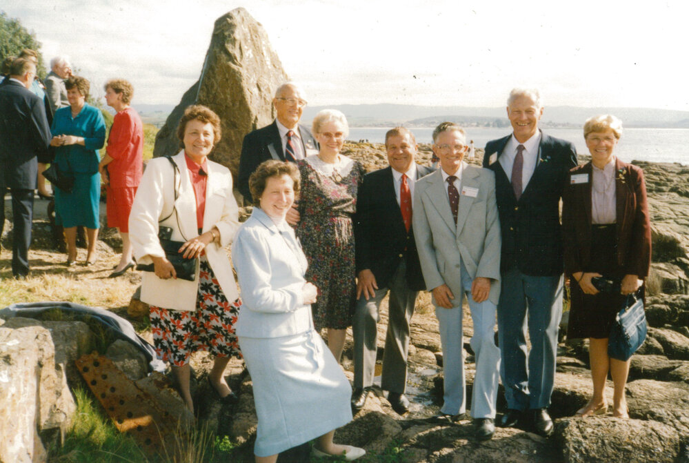 Representatives of the crew of the 'Cities Service Boston' at the remembrance service