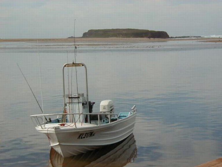 Boat at Lake Illawarra entrance
