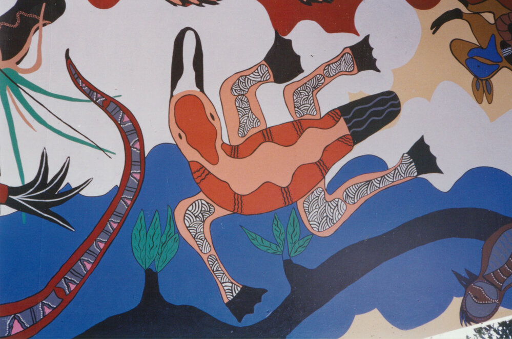 Dreamtime mural, Blackbutt Reserve