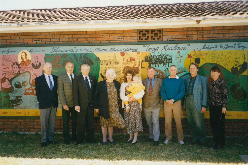 Officials and guests at the unveiling of the Albion Park mural
