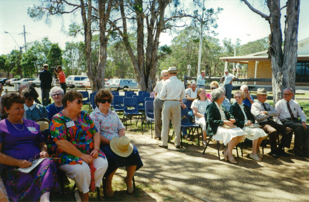 Crowd at Tongarra Museum for the opening of 'Australia remembers 1945-1995' exhibition