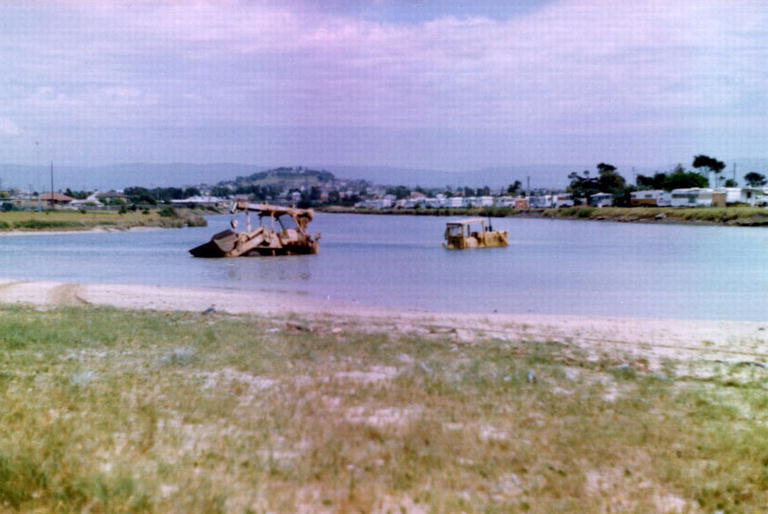 Dredging the entrance to Little Lake