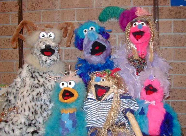 Michael Jazbec with 'The Doogles' puppets