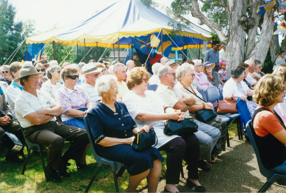 Spectators at the unveiling of the Tongarra Mine coal loader exhibit at Tongarra Museum