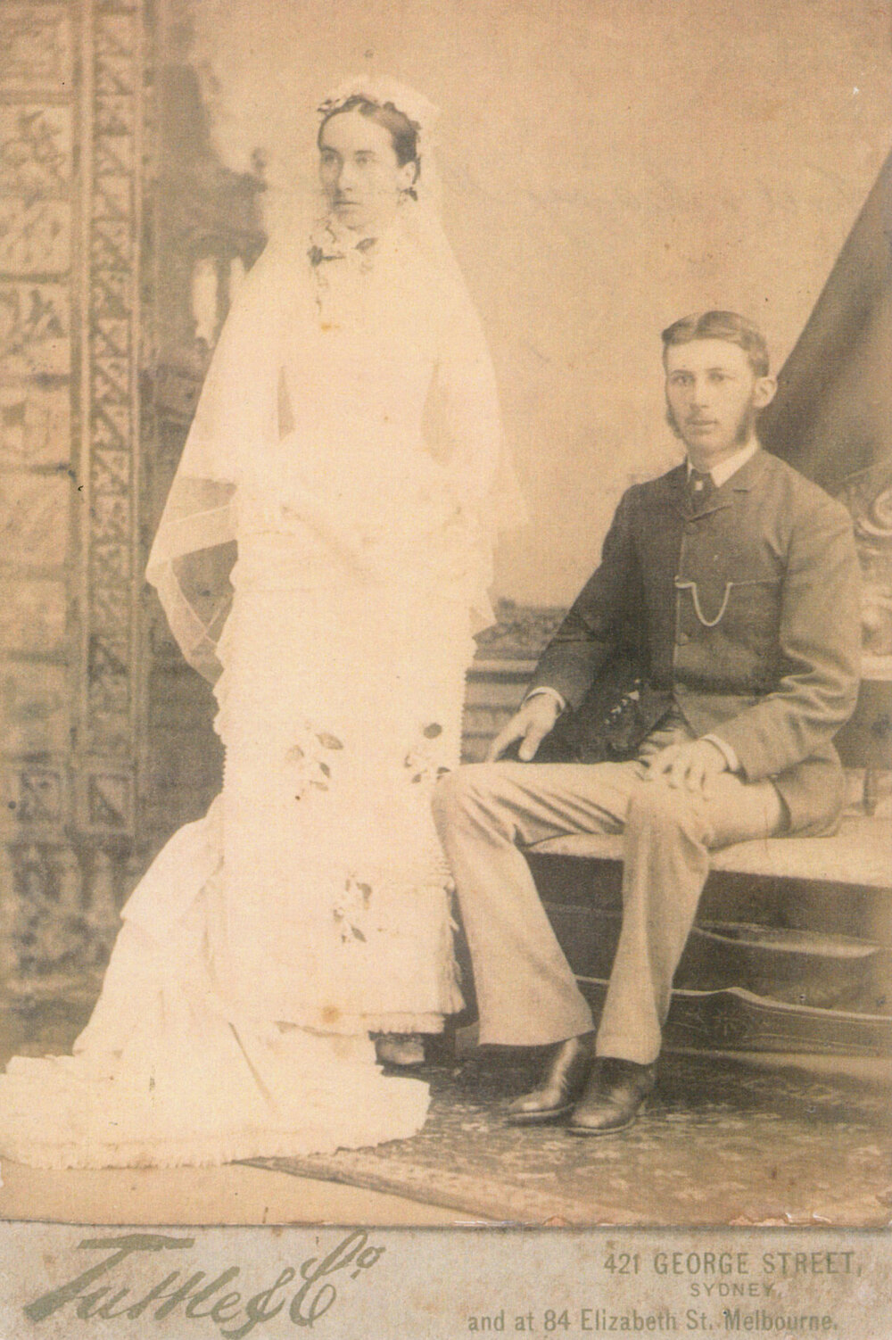 Wedding portrait of Edward Williams and Mary Susannah Fyfe