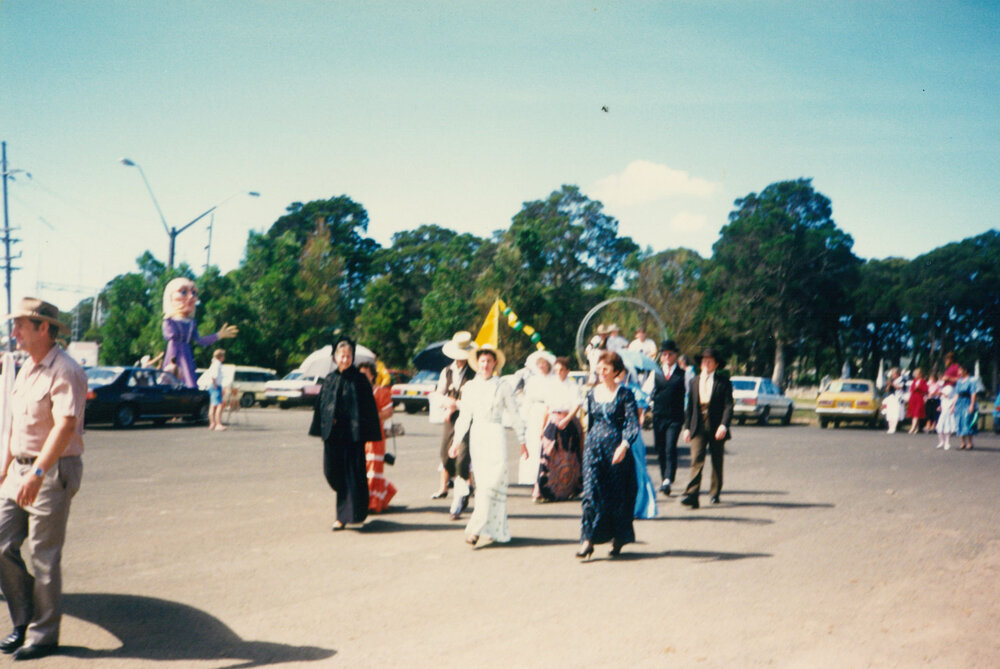 Parade at the opening of Tongarra Bicentennial Museum