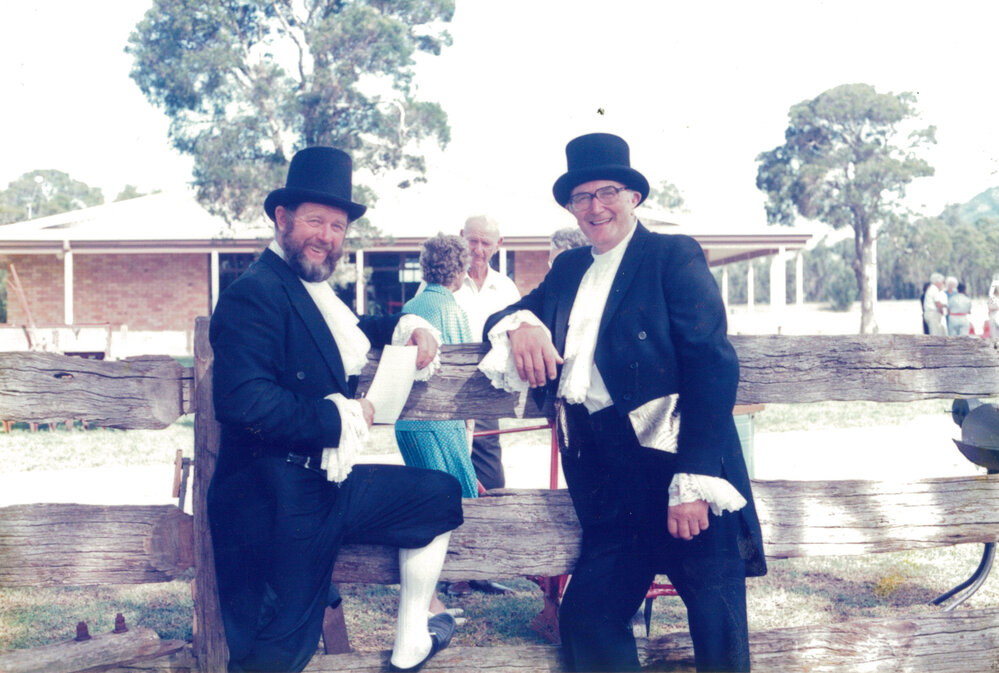 Ron Wynn &amp; George McDonald at the opening of Tongarra Museum