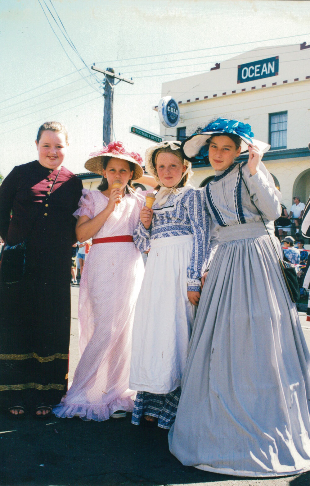 Girls in period costume at Shellharbour Fest 2000