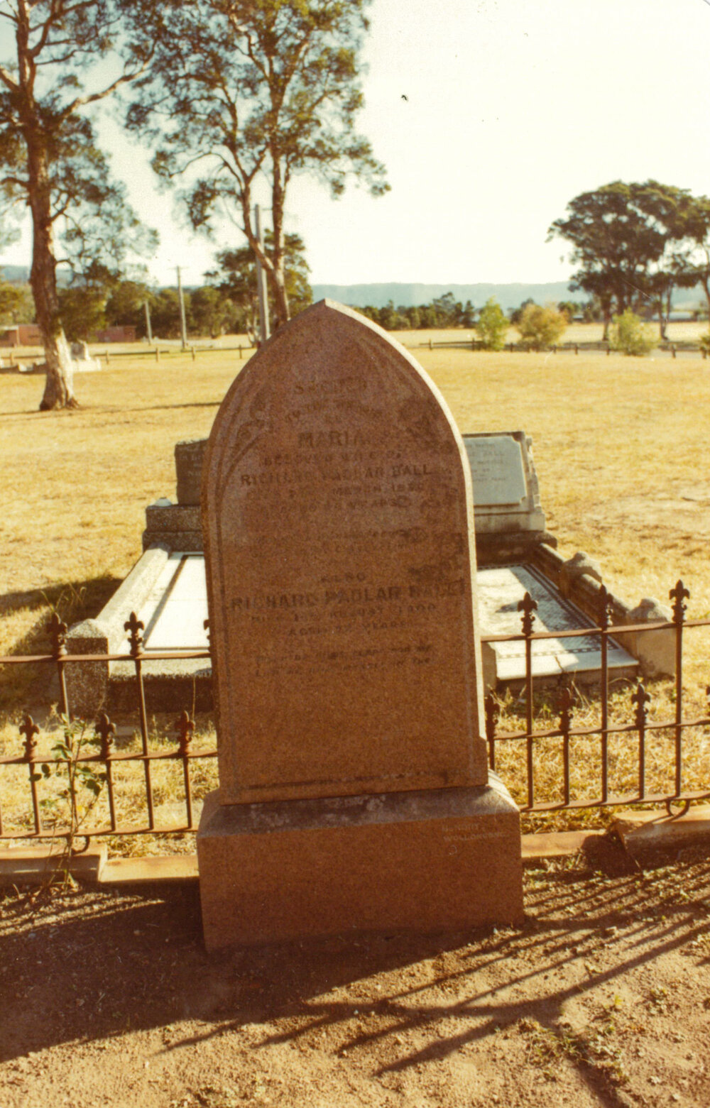 Ball family headstone, Albion Park Pioneer Cemetery