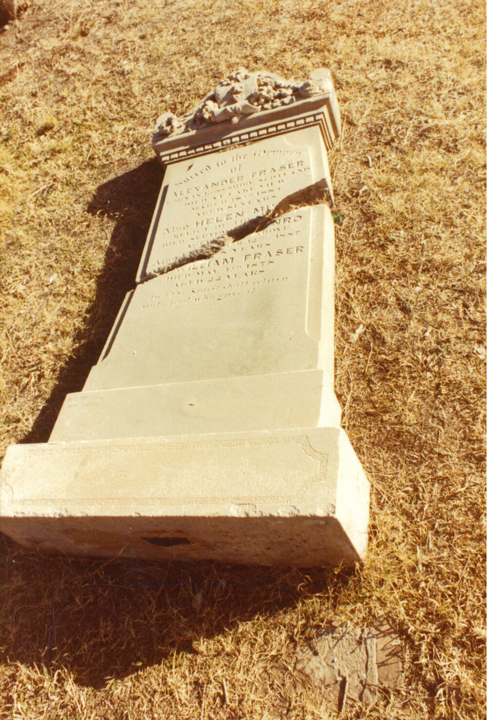 Fraser Family headstone, Albion Park Pioneer Cemetery