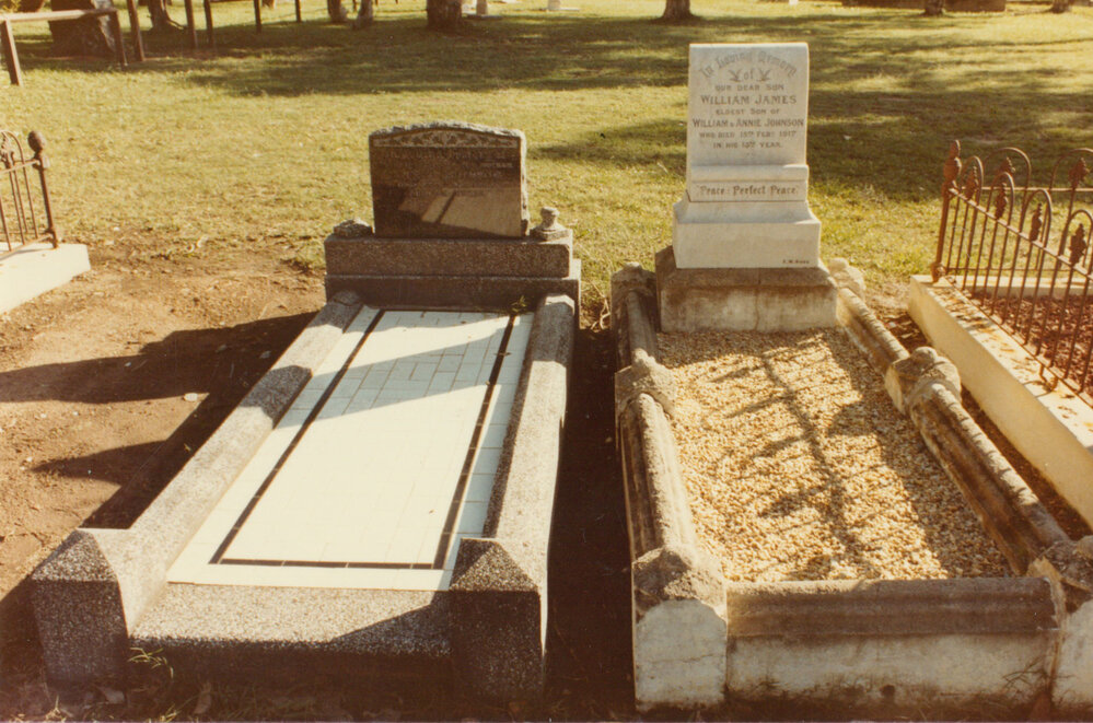 Johnson headstones, Albion Park Pioneer Cemetery