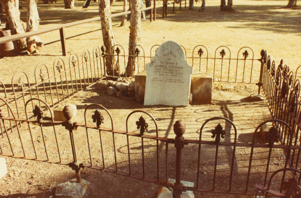 Samuel Atchison headstone, Albion Park Pioneer Cemetery