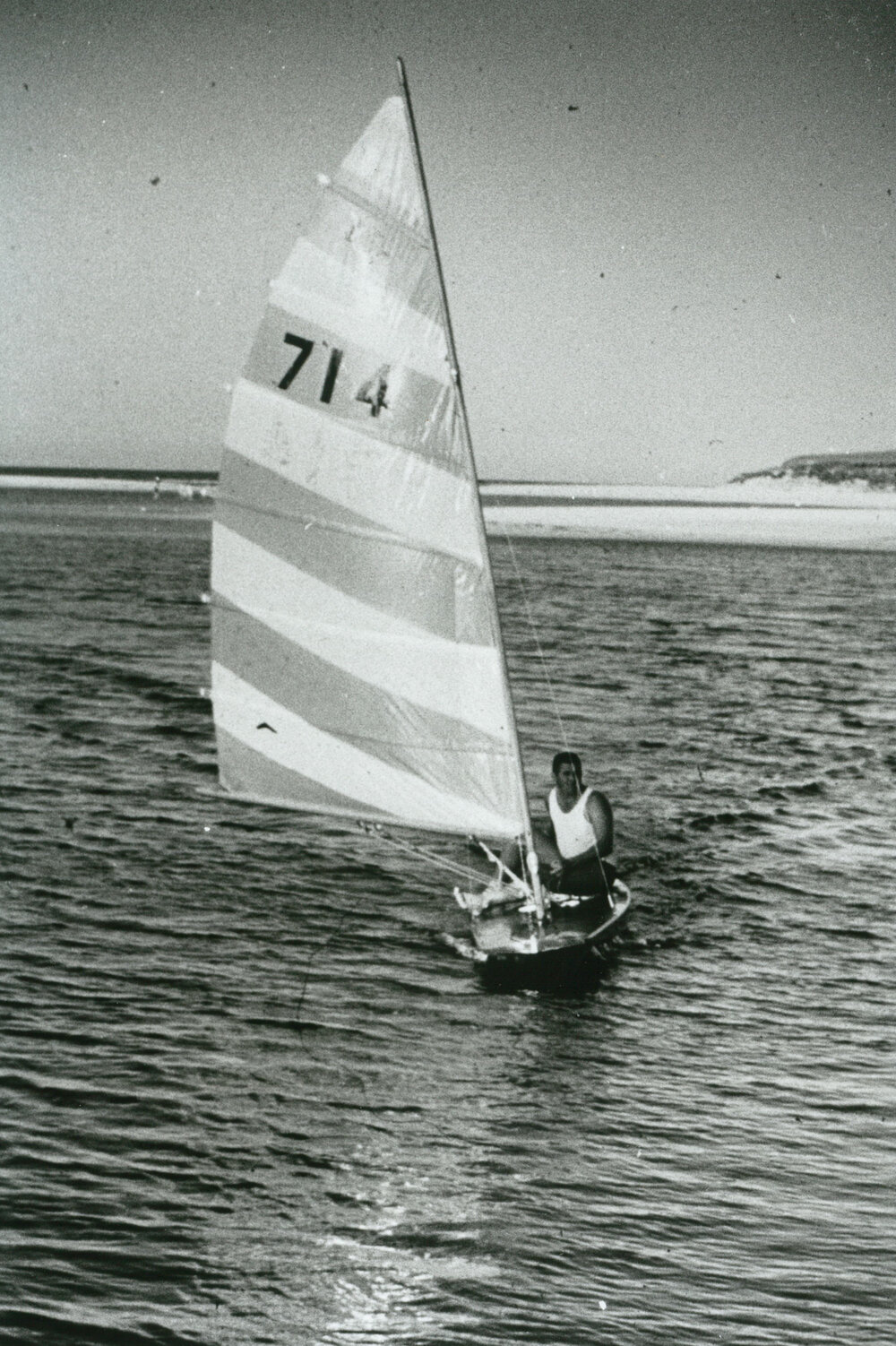 Jim Fuke sailing at Lake Illawarra Entrance