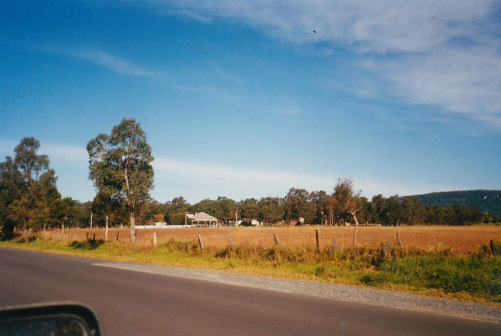 Looking across Croome Road to the Norris farm